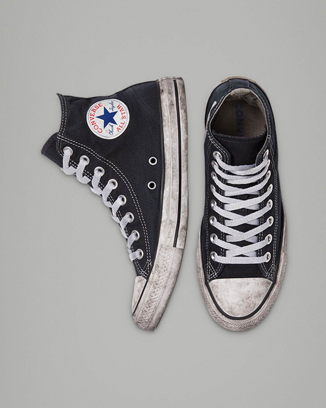 Converse Chuck Taylor All Star Canvas Smoke Höga Sneakers Dam Svarta/Vita | Sverige-01538