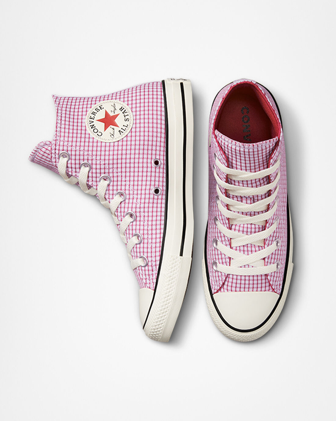 Converse Chuck Taylor All Star Checkered Höga Sneakers Dam Lila | Sverige-79634