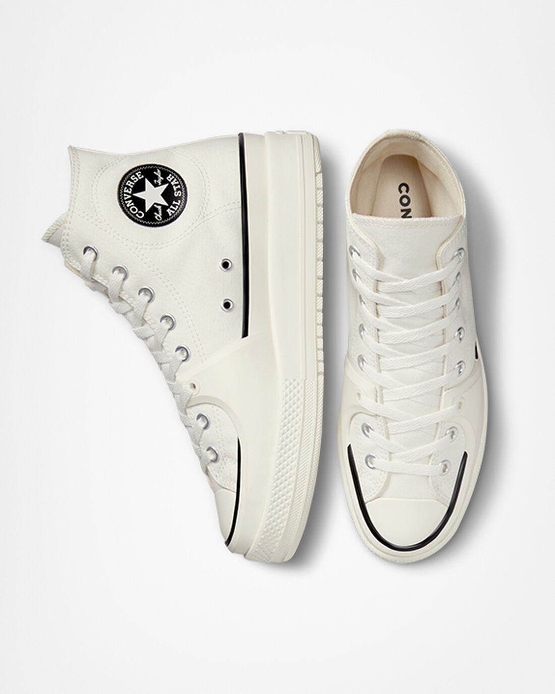 Converse Chuck Taylor All Star Construct Höga Sneakers Dam Vita/Svarta | Sverige-29176