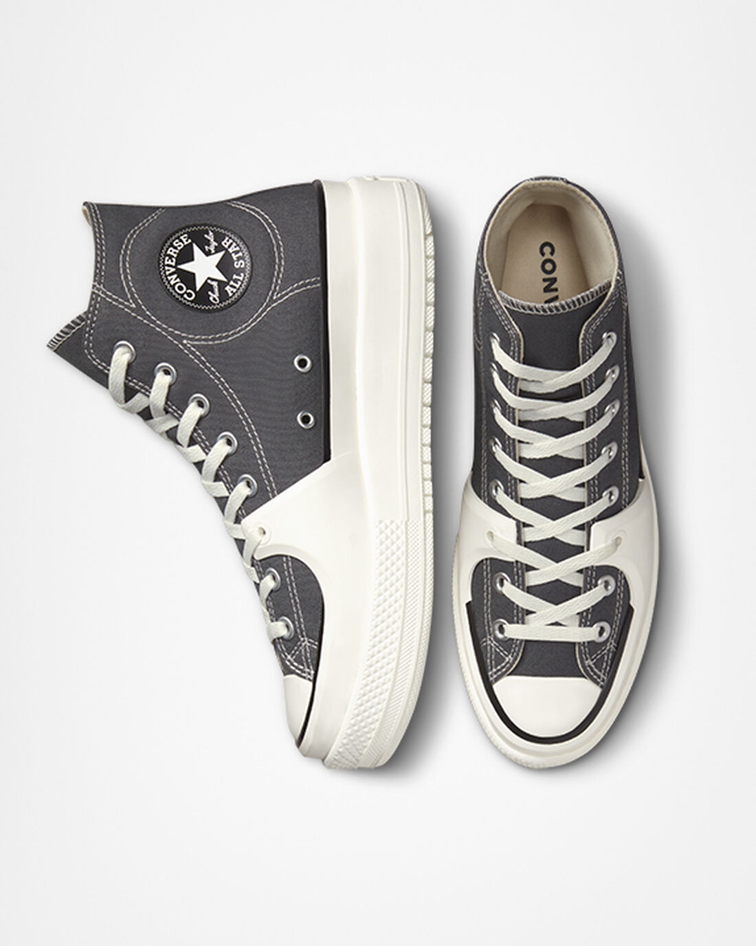 Converse Chuck Taylor All Star Construct Höga Sneakers Herr Grå/Vita | Sverige-39407