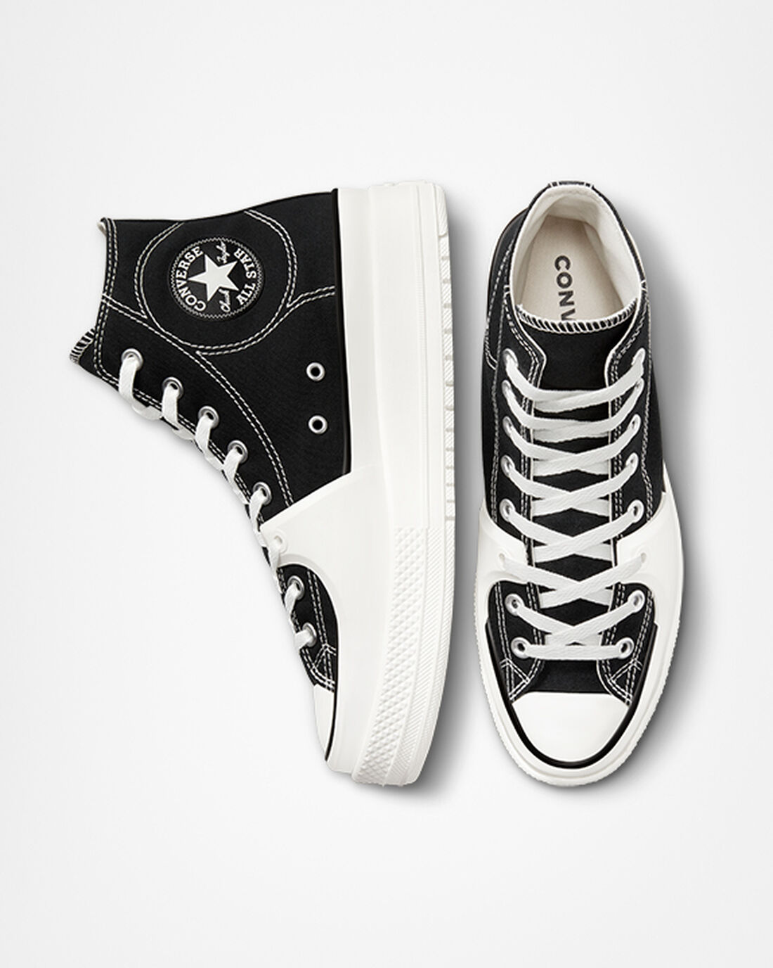 Converse Chuck Taylor All Star Construct Höga Sneakers Herr Svarta/Vita | Sverige-56840