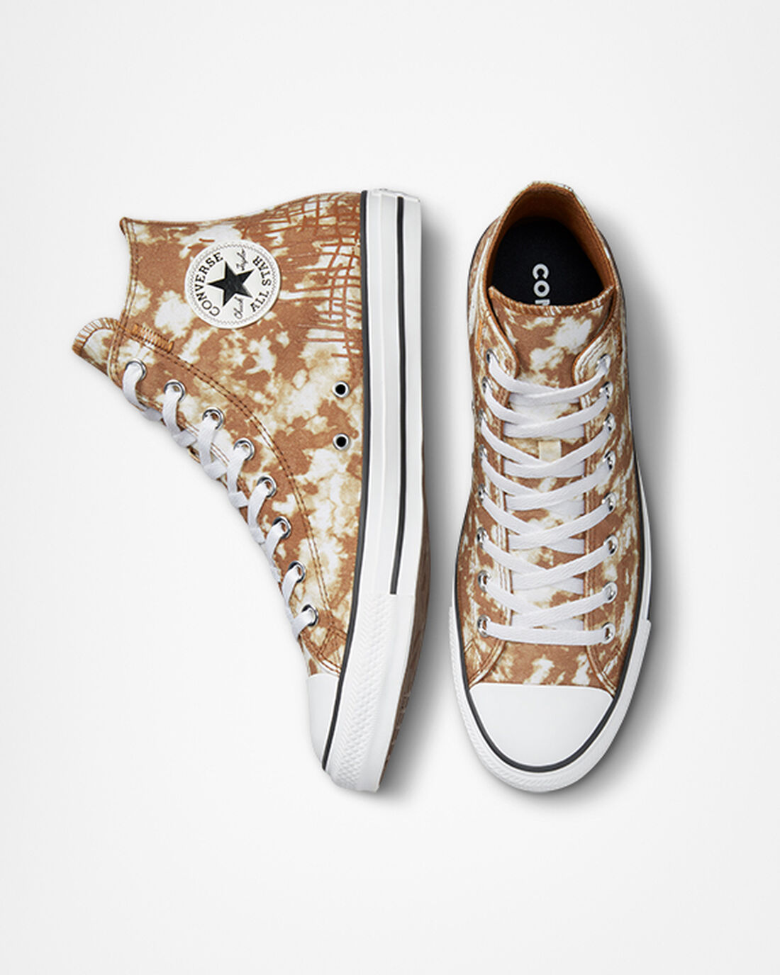 Converse Chuck Taylor All Star Dip Dye Höga Sneakers Dam Bruna/Vita/Svarta | Sverige-34286