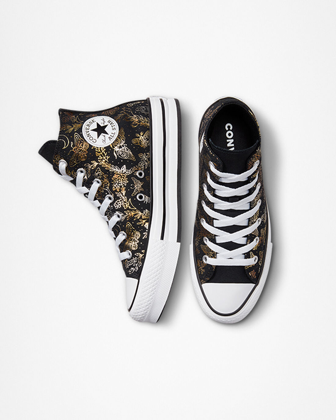 Converse Chuck Taylor All Star EVA Lift Höga Sneakers Tjej Svarta/Guld/Vita | Sverige-20641