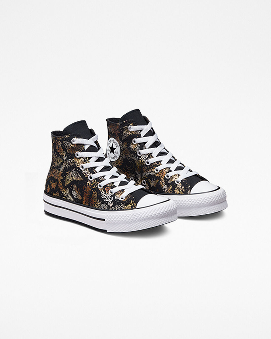 Converse Chuck Taylor All Star EVA Lift Höga Sneakers Tjej Svarta/Guld/Vita | Sverige-20641