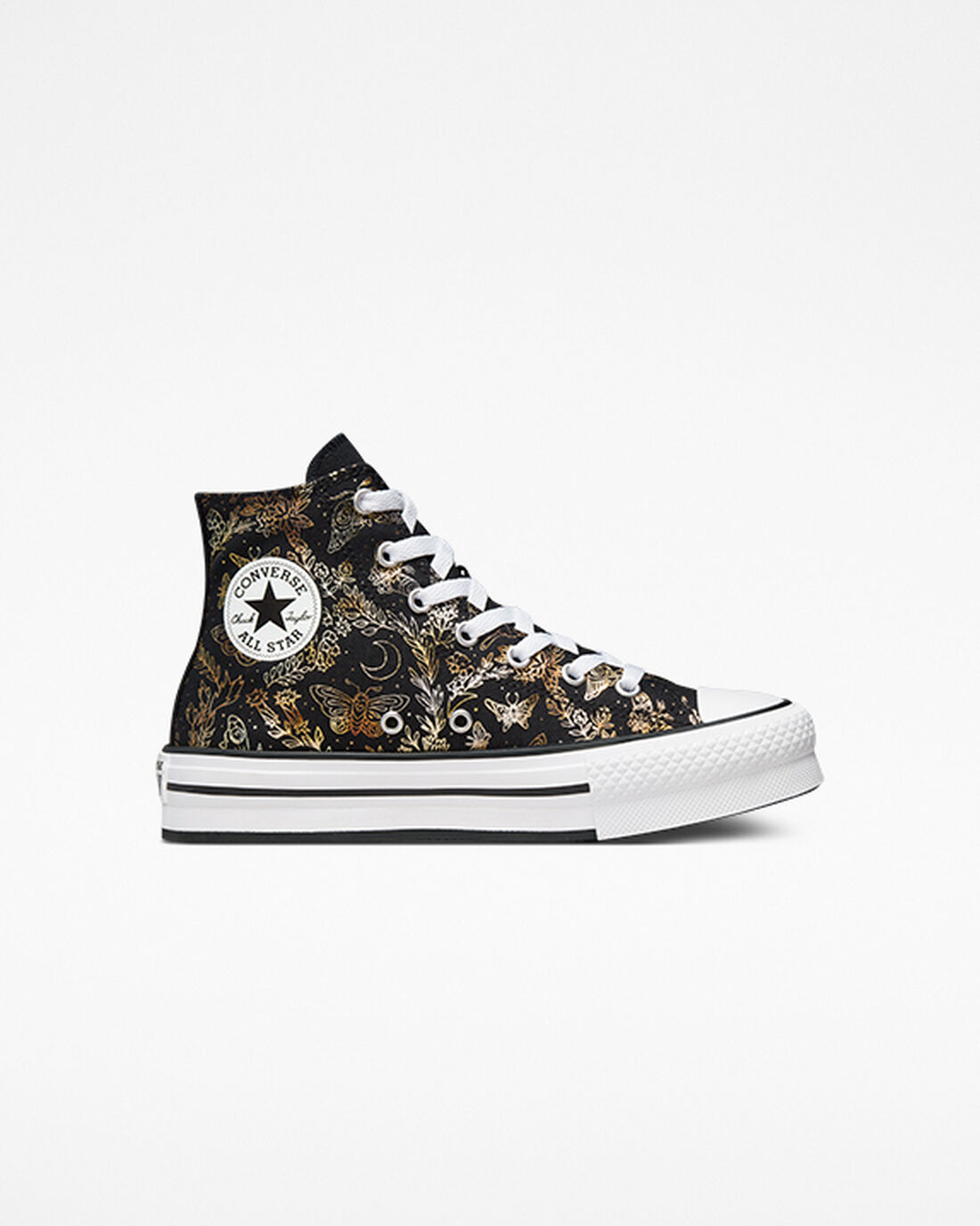 Converse Chuck Taylor All Star EVA Lift Höga Sneakers Tjej Svarta/Guld/Vita | Sverige-20641