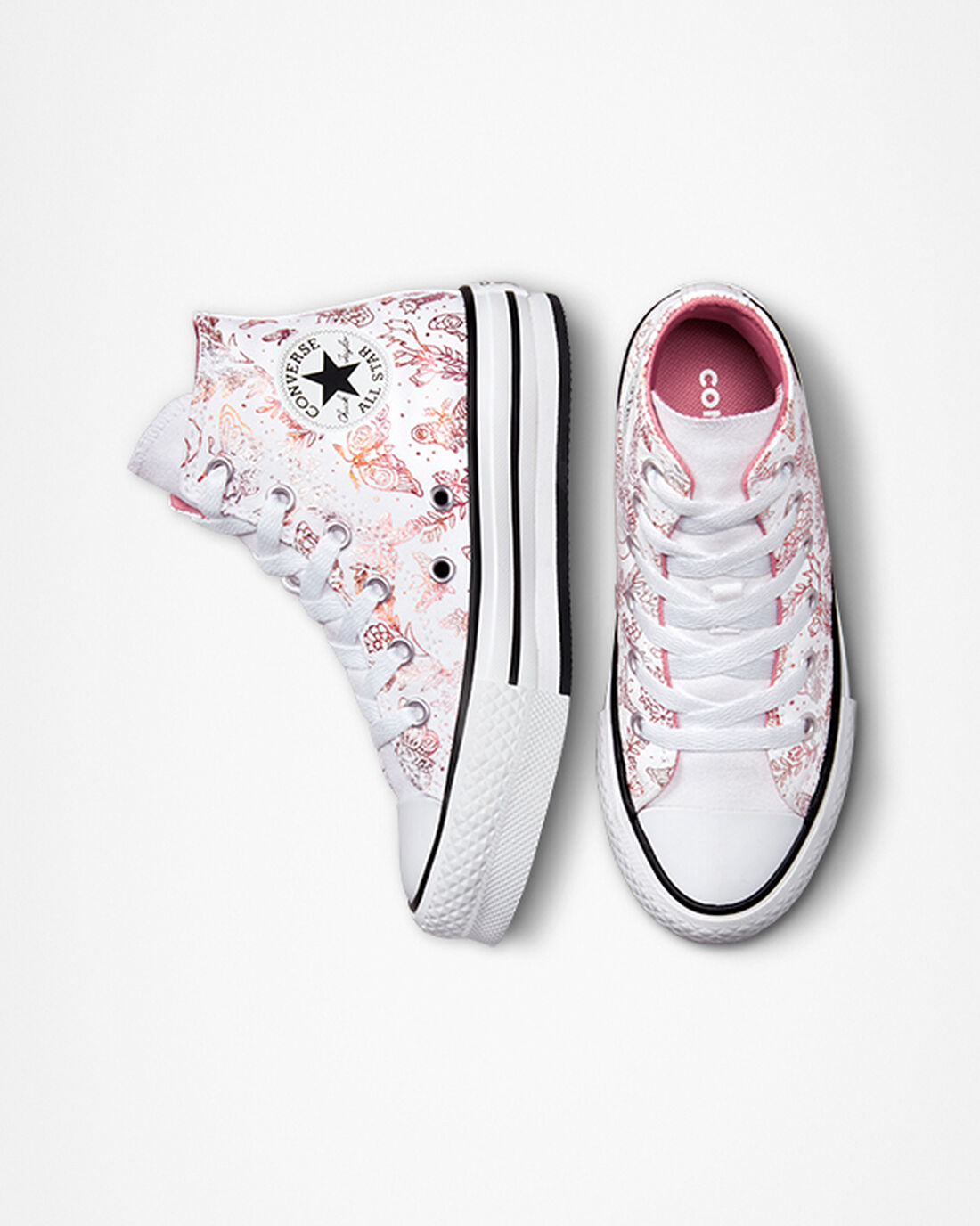 Converse Chuck Taylor All Star EVA Lift Höga Sneakers Tjej Vita/Rosa/Svarta | Sverige-47586