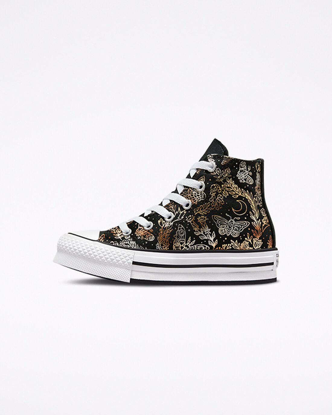 Converse Chuck Taylor All Star EVA Lift Höga Sneakers Tjej Svarta/Guld/Vita | Sverige-51097