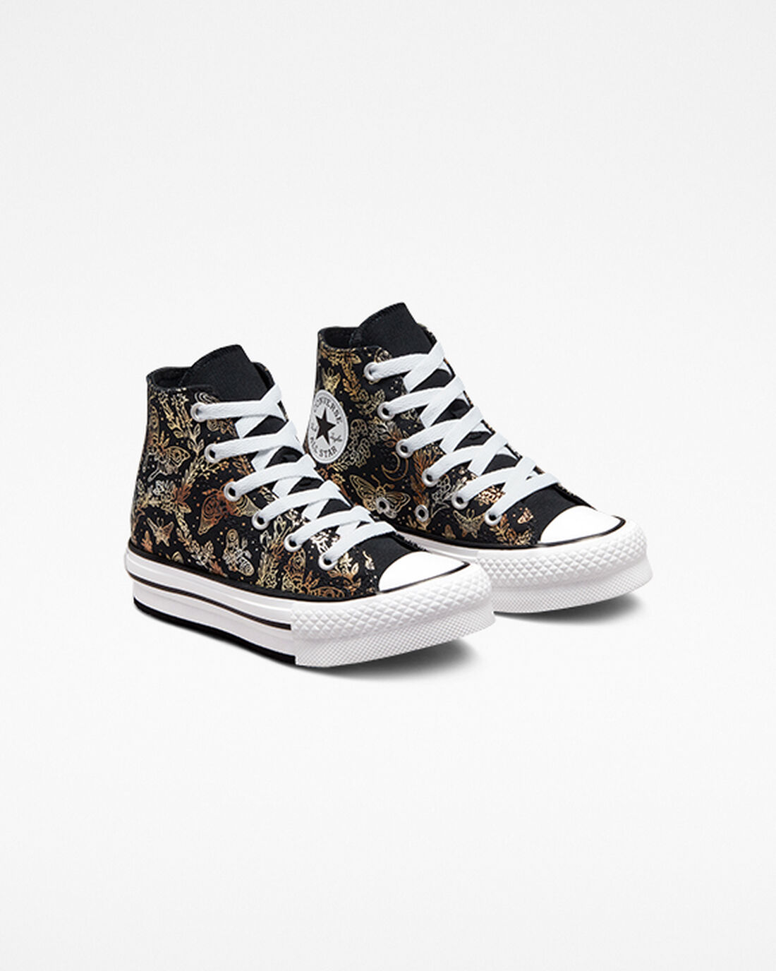 Converse Chuck Taylor All Star EVA Lift Höga Sneakers Tjej Svarta/Guld/Vita | Sverige-51097