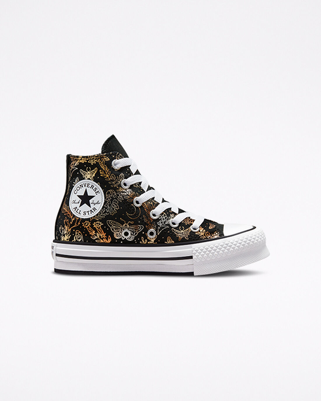 Converse Chuck Taylor All Star EVA Lift Höga Sneakers Tjej Svarta/Guld/Vita | Sverige-51097