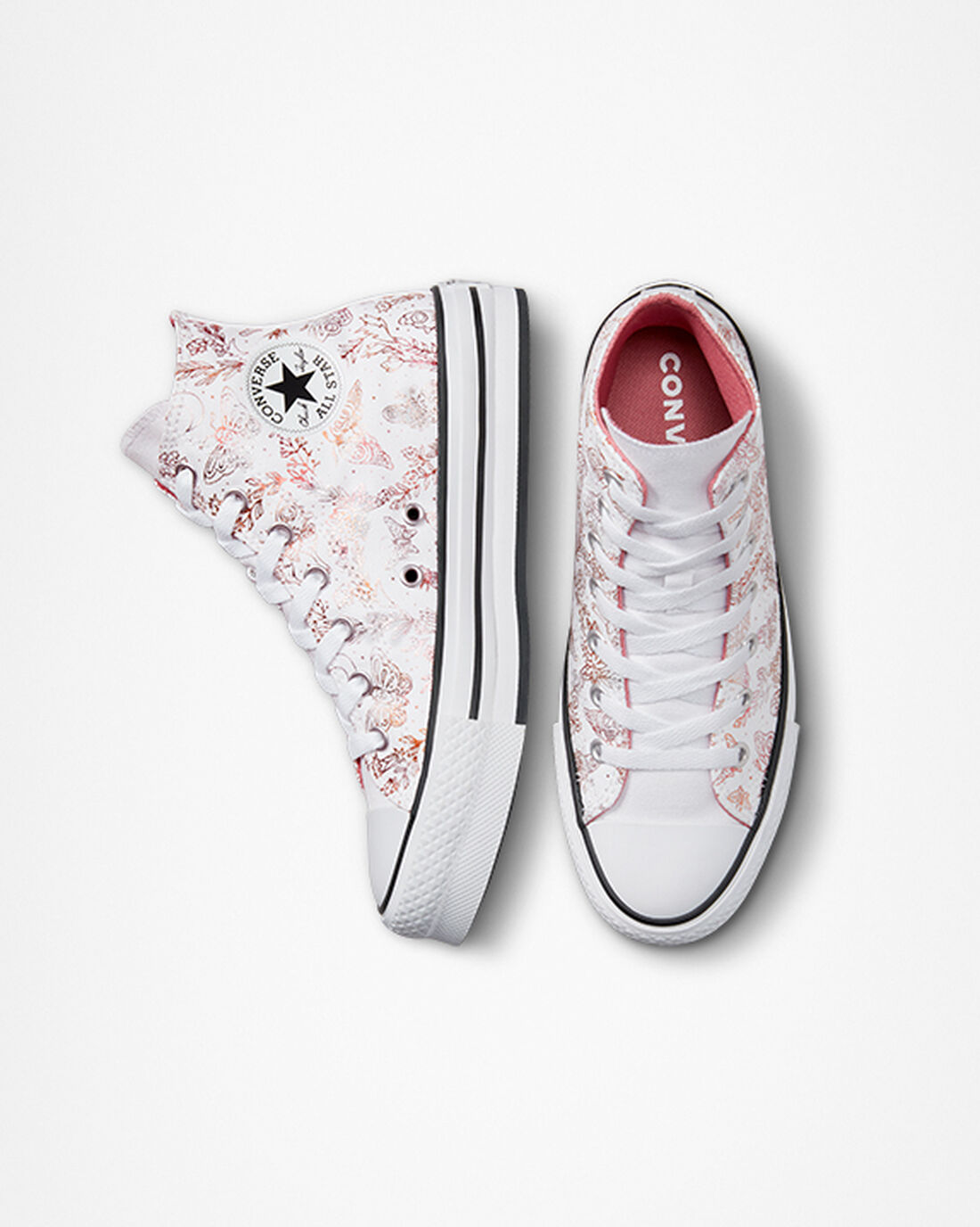 Converse Chuck Taylor All Star EVA Lift Höga Sneakers Tjej Vita/Rosa/Svarta | Sverige-54609