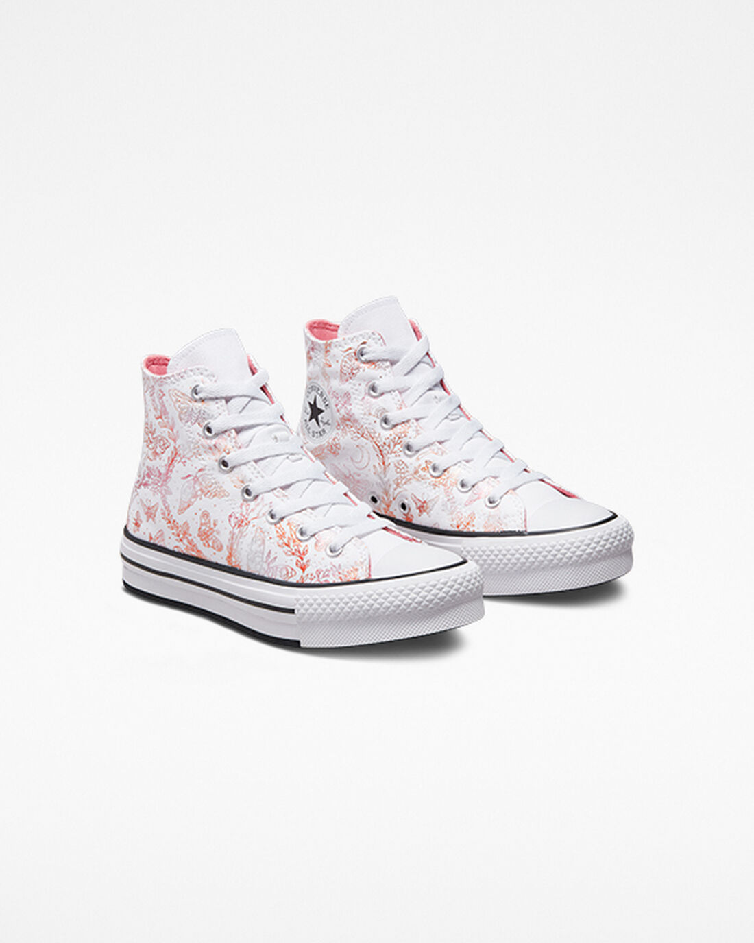 Converse Chuck Taylor All Star EVA Lift Höga Sneakers Tjej Vita/Rosa/Svarta | Sverige-54609