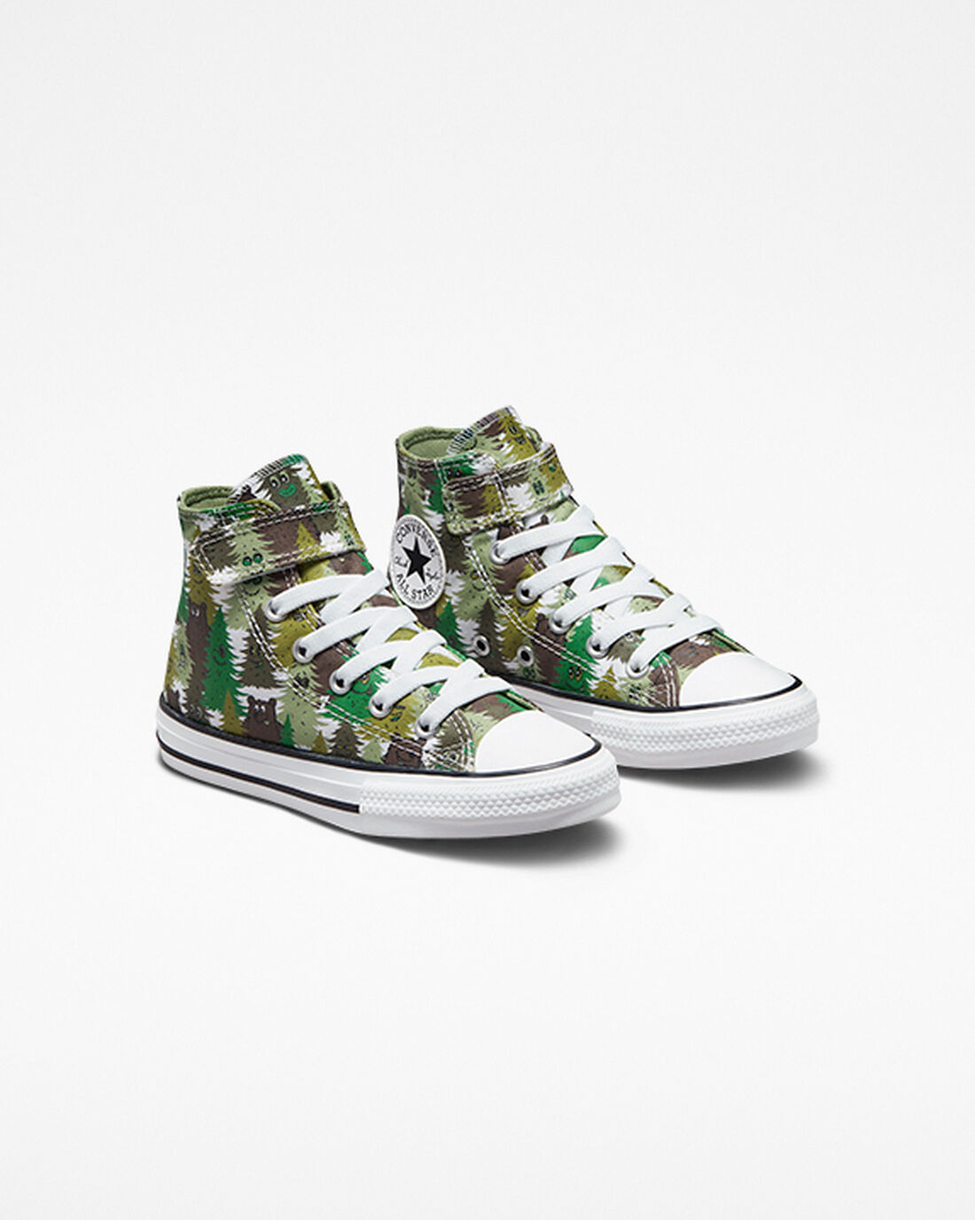 Converse Chuck Taylor All Star Easy-On Forest Camo Höga Sneakers Tjej Vita/Gröna | Sverige-07861