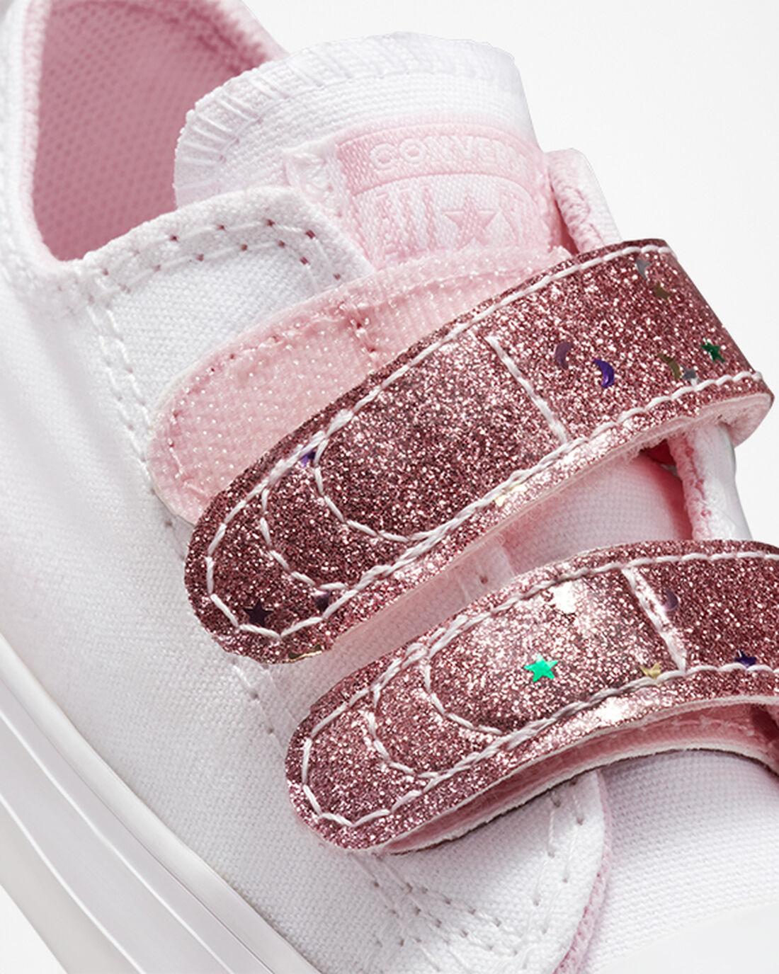 Converse Chuck Taylor All Star Easy-On Glitter Rem Sneakers Tjej Vita/Orange Rosa/Vita | Sverige-37045