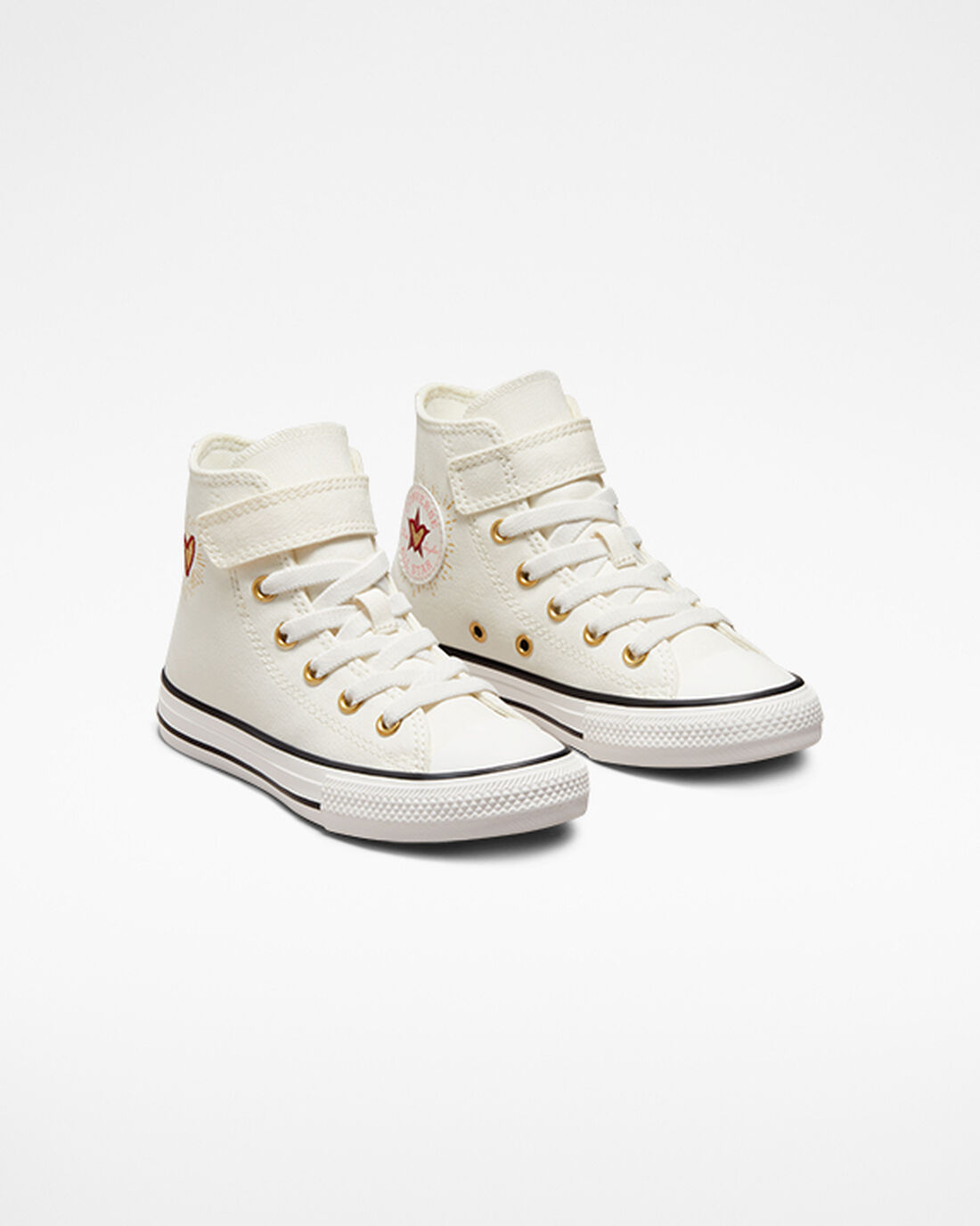 Converse Chuck Taylor All Star Easy-On Hearts Höga Sneakers Tjej Vita/MörkRöda | Sverige-40361