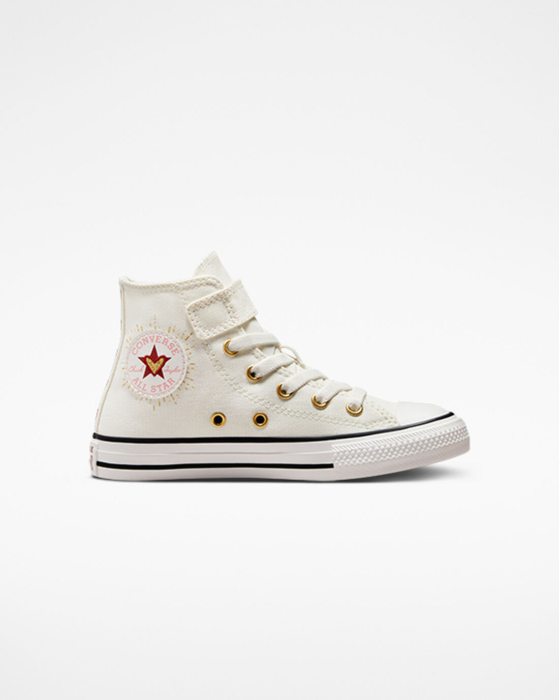 Converse Chuck Taylor All Star Easy-On Hearts Höga Sneakers Tjej Vita/MörkRöda | Sverige-40361