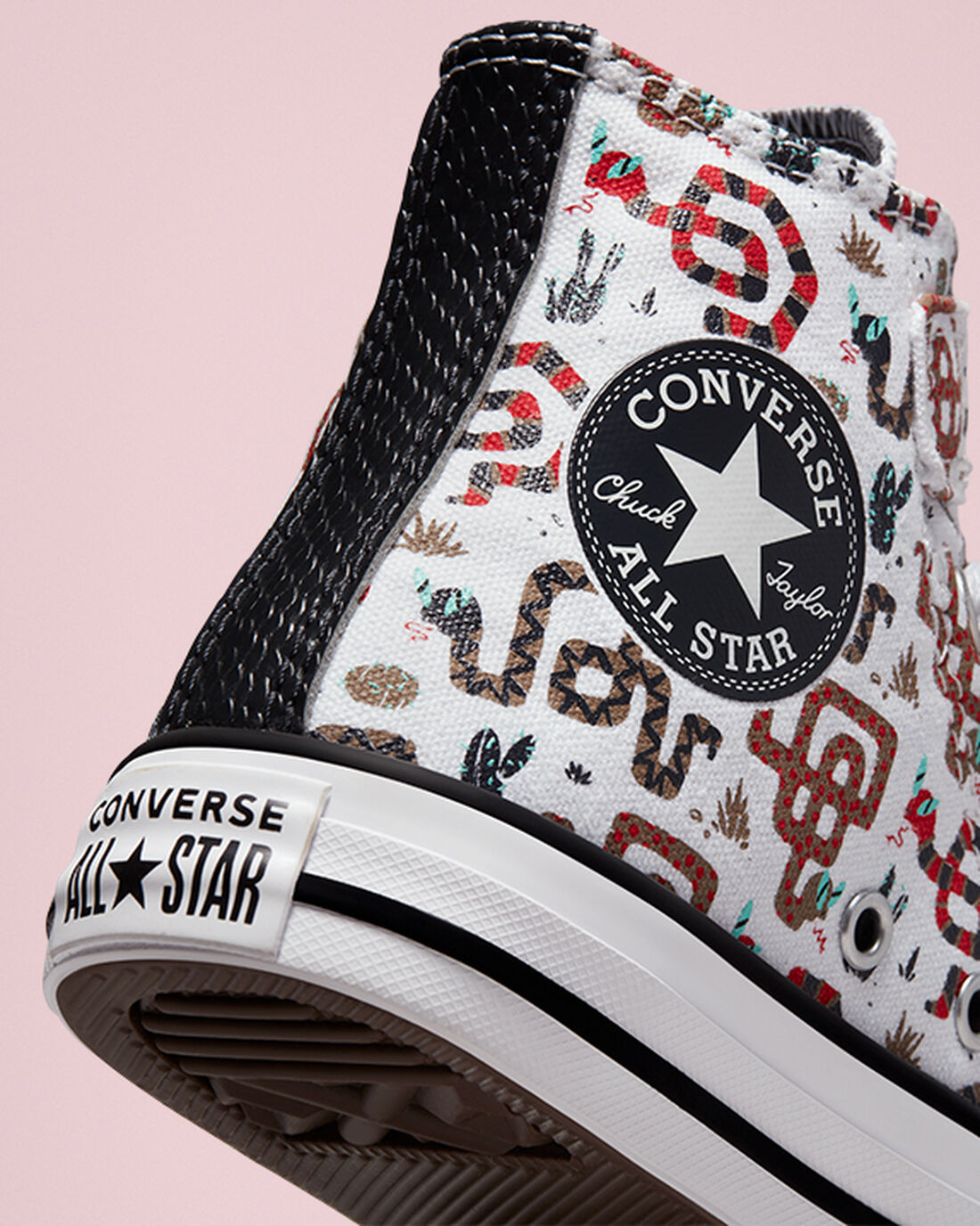 Converse Chuck Taylor All Star Easy-On Snake Höga Sneakers Tjej Vita/Grå/Röda | Sverige-81397