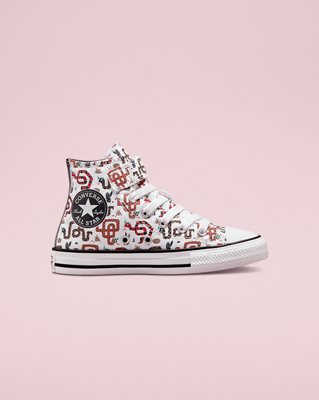 Converse Chuck Taylor All Star Easy-On Snake Höga Sneakers Tjej Vita/Grå/Röda | Sverige-81397