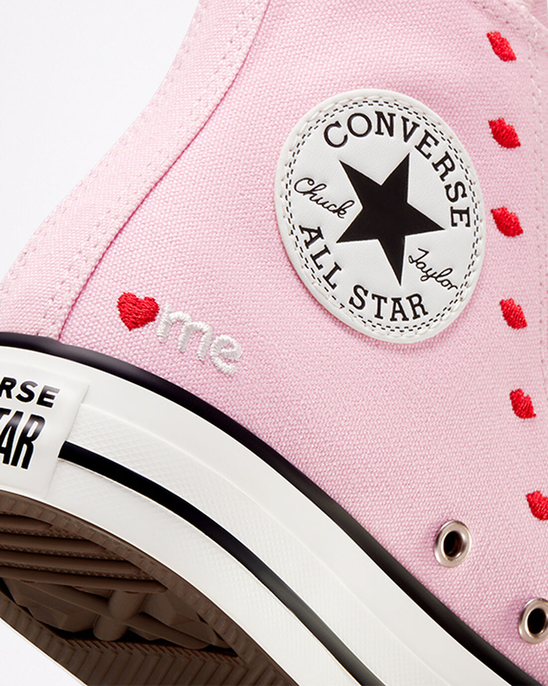 Converse Chuck Taylor All Star Embroidered Lips Höga Sneakers Dam Rosa/Vita | Sverige-14358