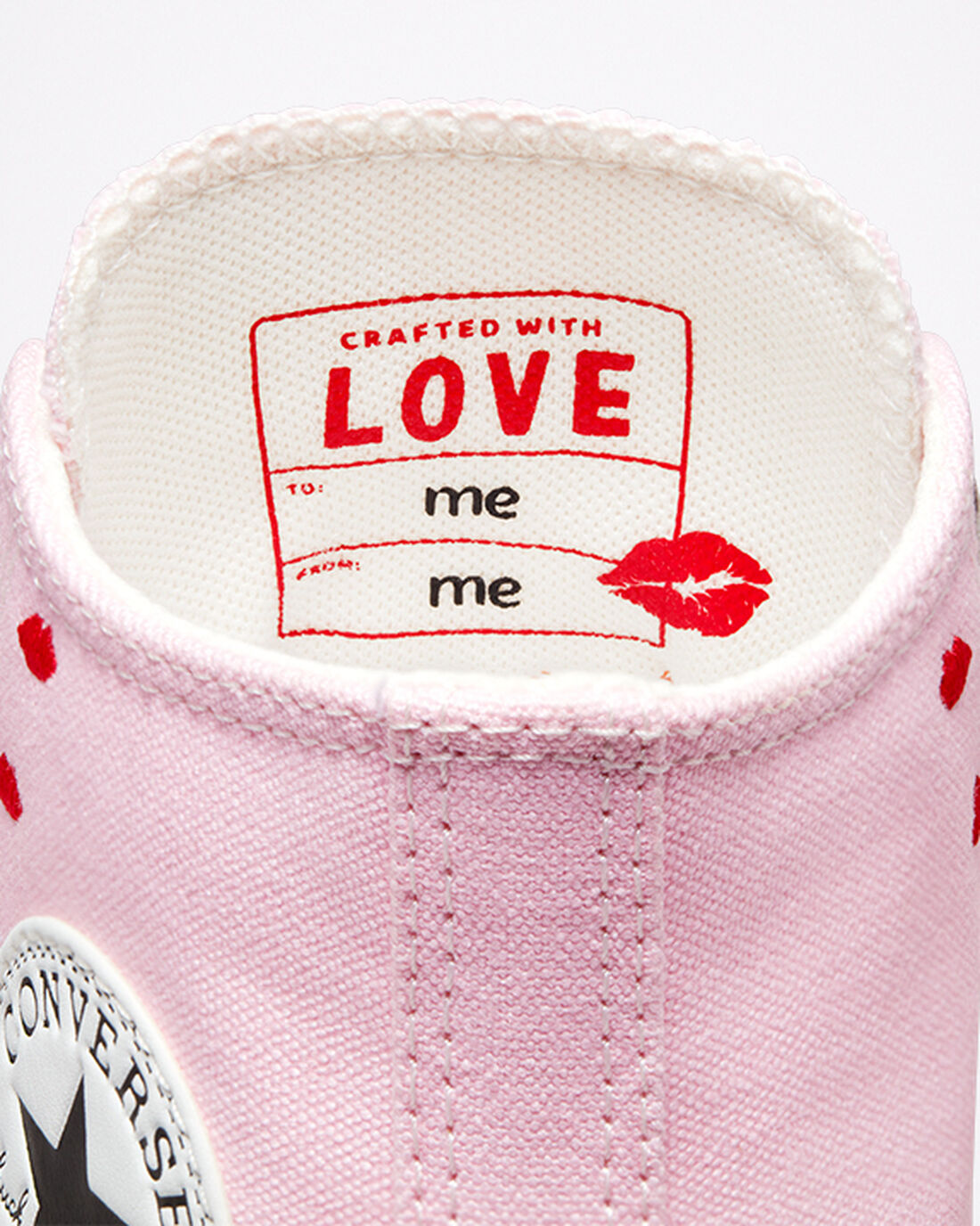 Converse Chuck Taylor All Star Embroidered Lips Höga Sneakers Dam Rosa/Vita | Sverige-14358