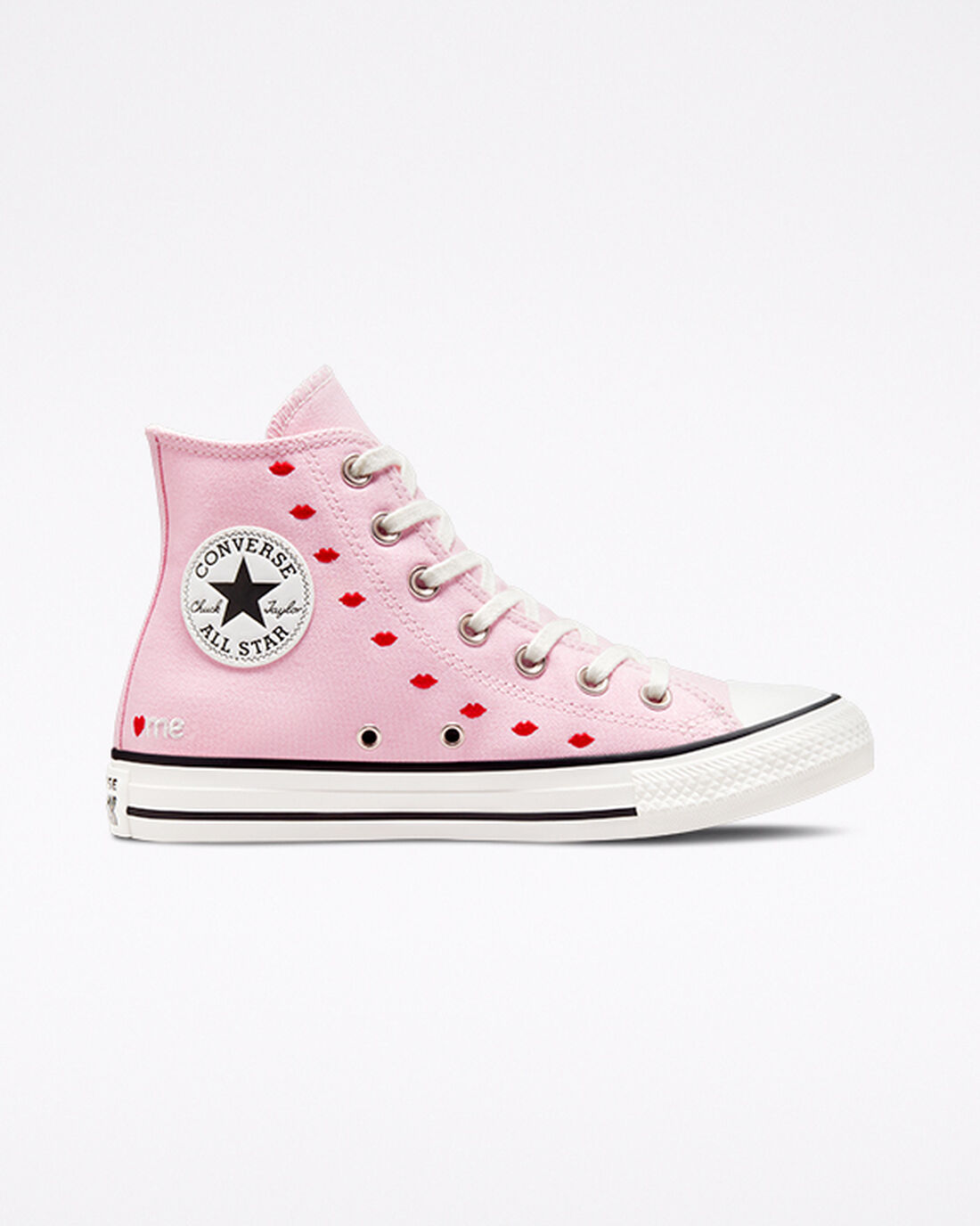 Converse Chuck Taylor All Star Embroidered Lips Höga Sneakers Dam Rosa/Vita | Sverige-14358