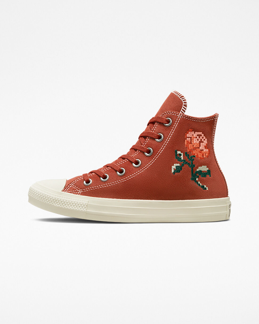 Converse Chuck Taylor All Star Embroidered Roses Höga Sneakers Dam Orange | Sverige-30625