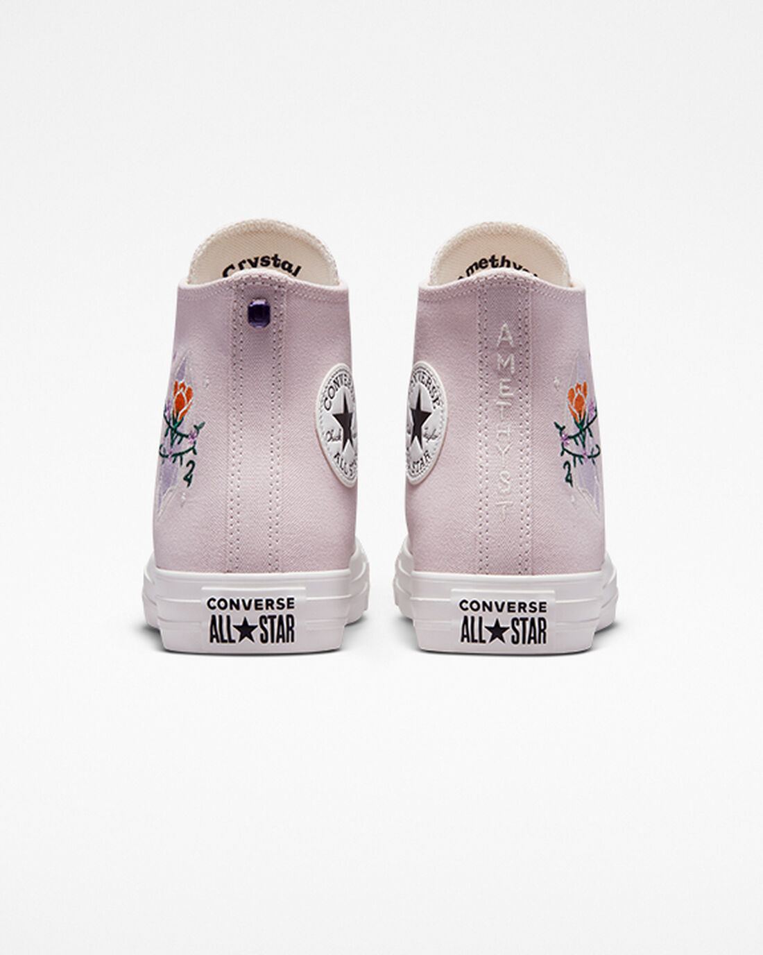 Converse Chuck Taylor All Star Embroidered Crystals Höga Sneakers Dam Rosa/Vita | Sverige-48065