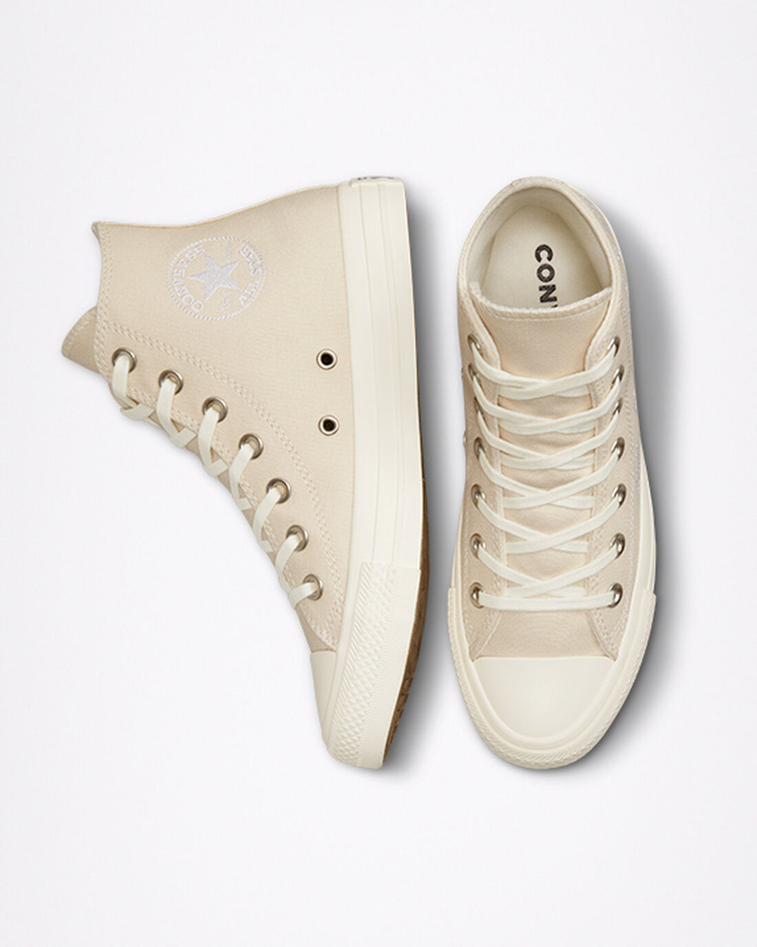 Converse Chuck Taylor All Star Embroidered Floral Höga Sneakers Dam Beige | Sverige-63085