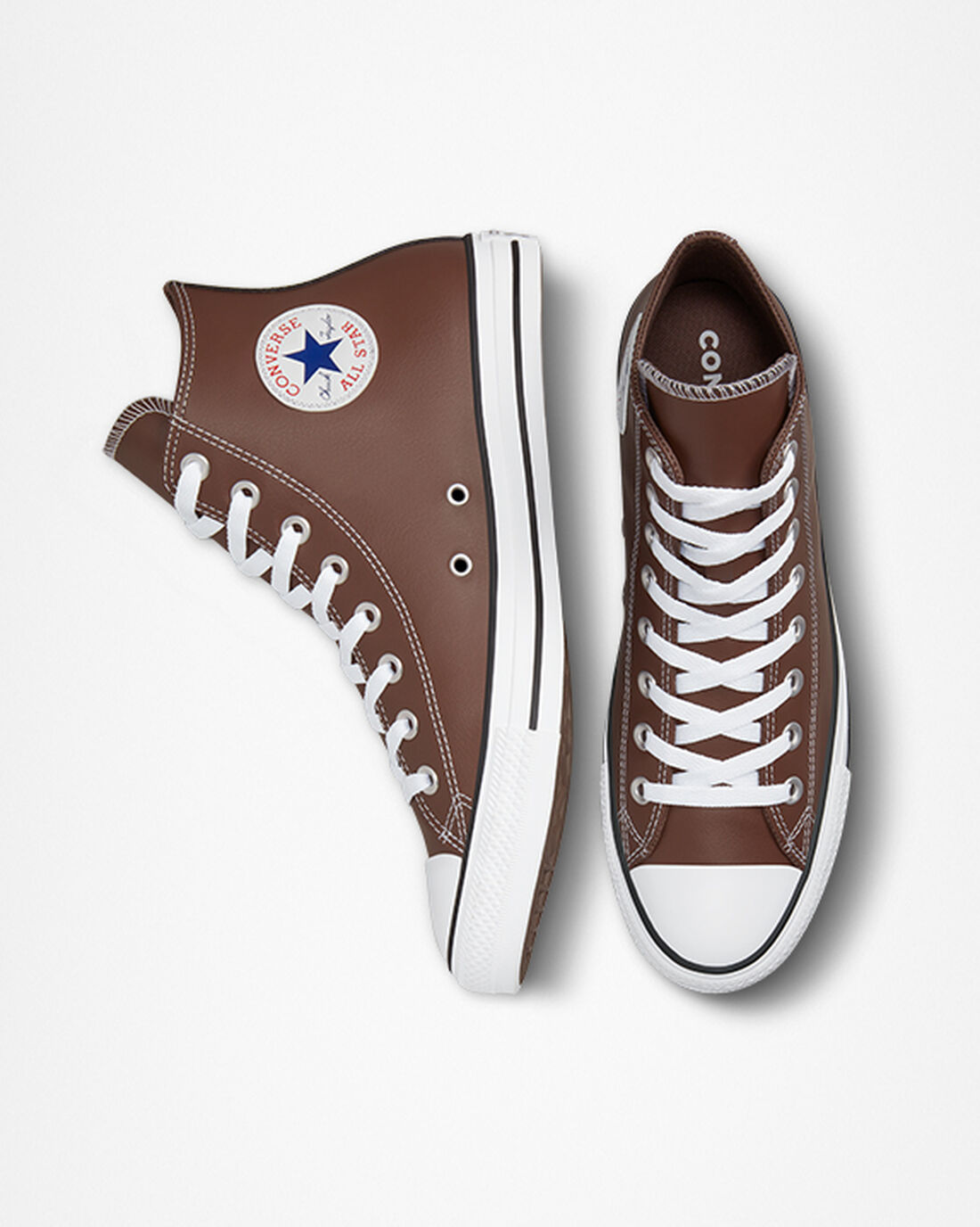 Converse Chuck Taylor All Star Faux Leather Höga Sneakers Herr Vita/Svarta | Sverige-04715