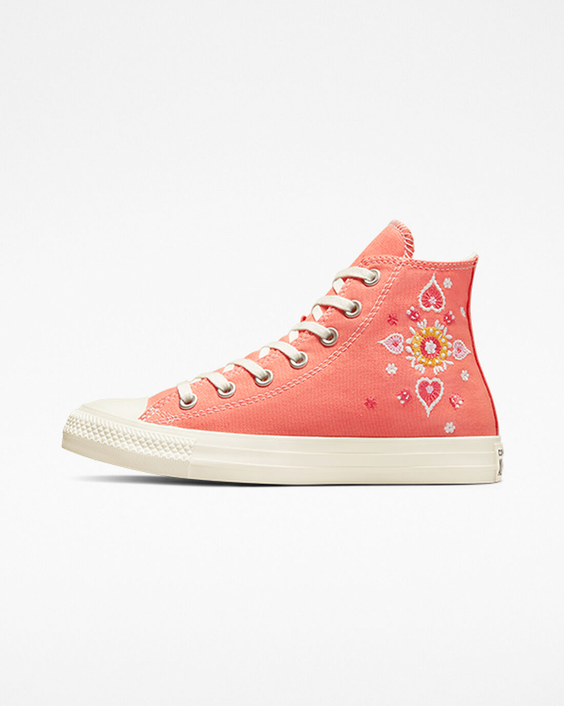 Converse Chuck Taylor All Star Floral Embroidery Höga Sneakers Dam Orange/Svarta | Sverige-85627