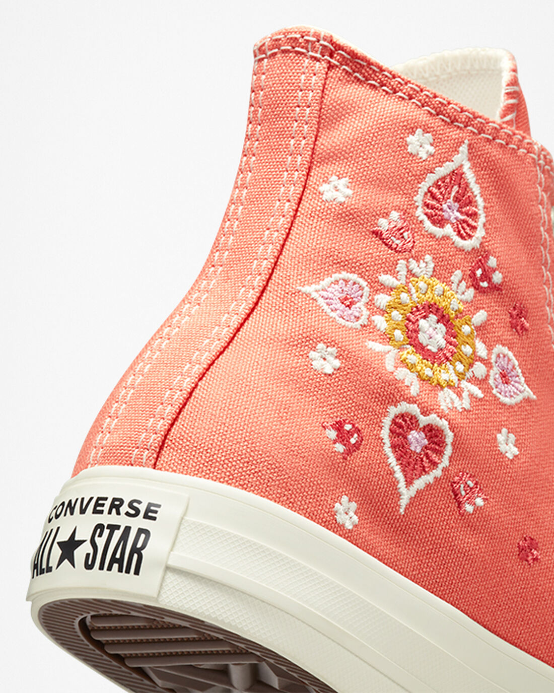 Converse Chuck Taylor All Star Floral Embroidery Höga Sneakers Dam Orange/Svarta | Sverige-85627