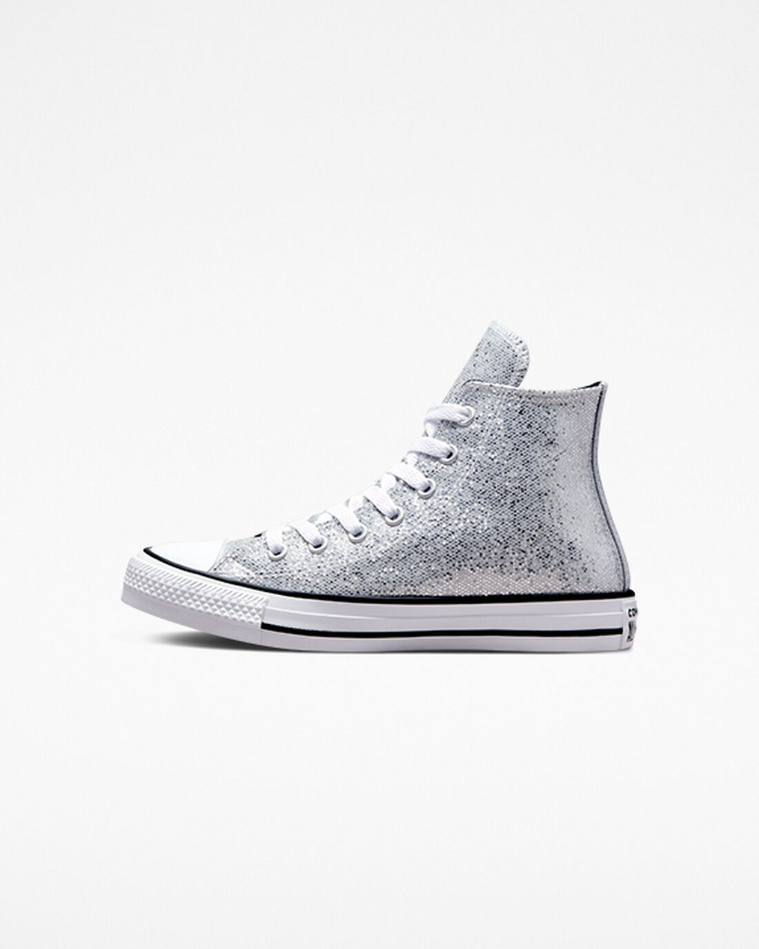 Converse Chuck Taylor All Star Glitter Höga Sneakers Tjej Silver/Grå/Svarta | Sverige-53714