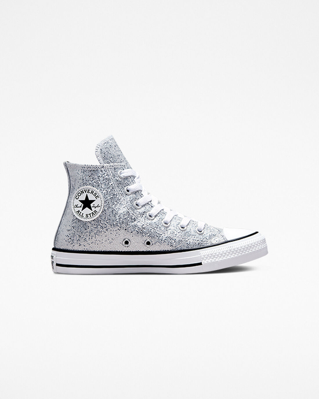 Converse Chuck Taylor All Star Glitter Höga Sneakers Tjej Silver/Grå/Svarta | Sverige-53714