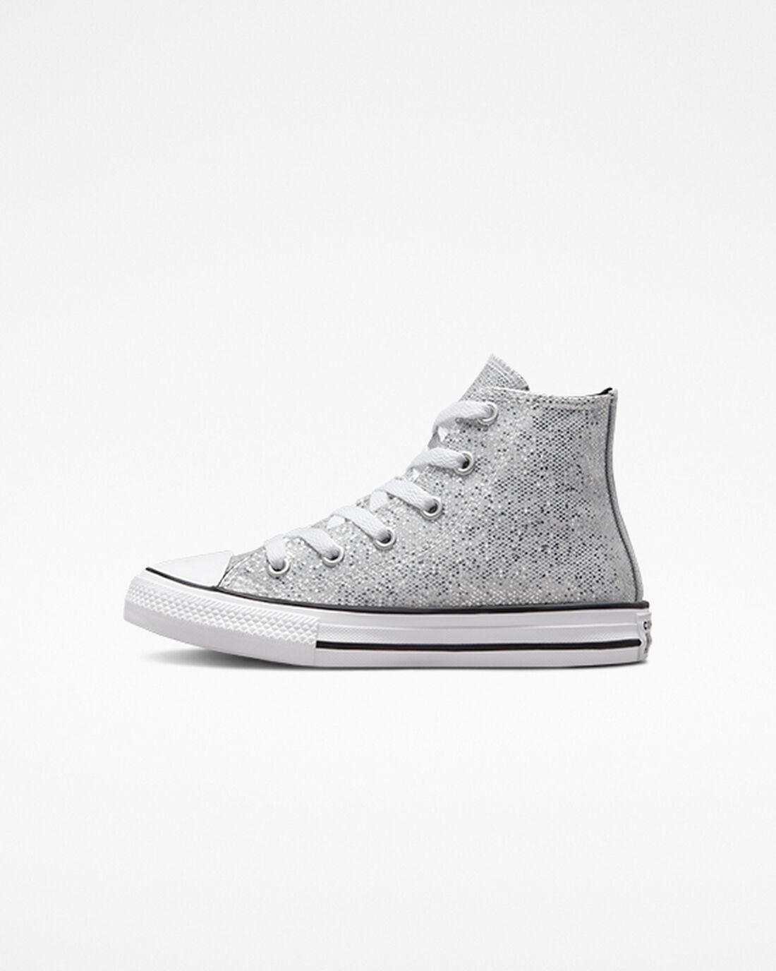 Converse Chuck Taylor All Star Glitter Höga Sneakers Tjej Silver/Grå/Svarta | Sverige-89471