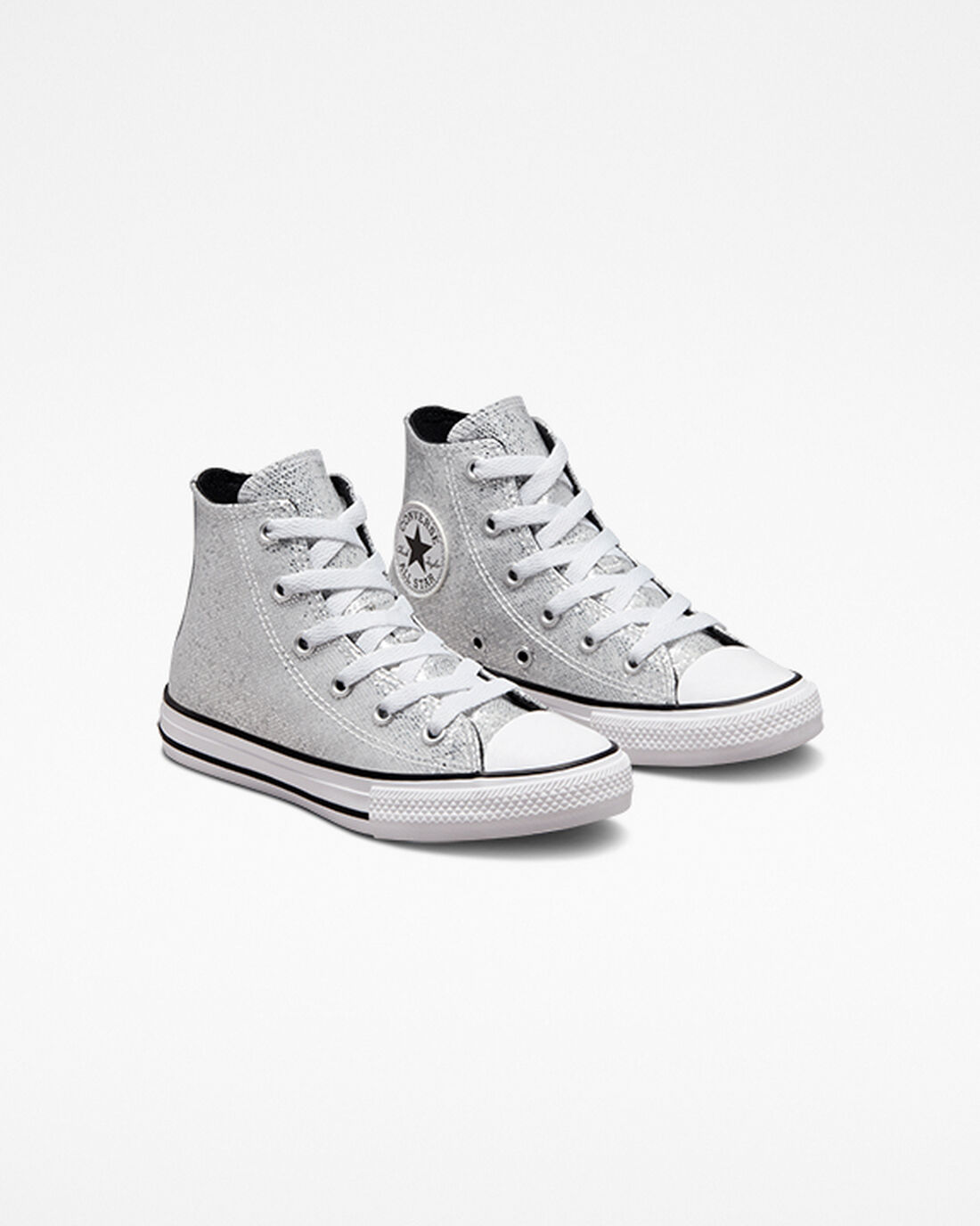 Converse Chuck Taylor All Star Glitter Höga Sneakers Tjej Silver/Grå/Svarta | Sverige-89471