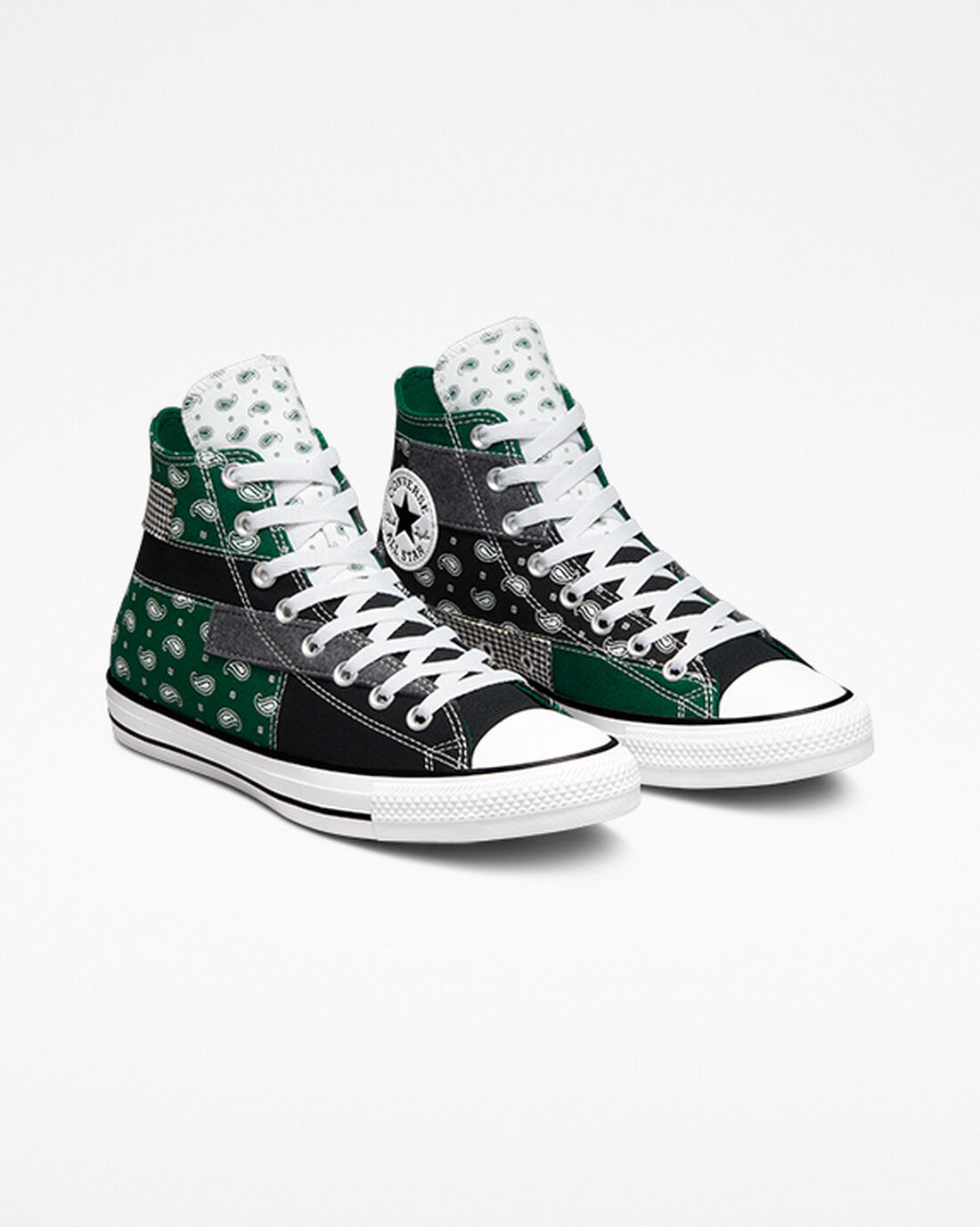 Converse Chuck Taylor All Star Hacked Patterns Höga Sneakers Dam Gröna/Svarta/Vita | Sverige-25471