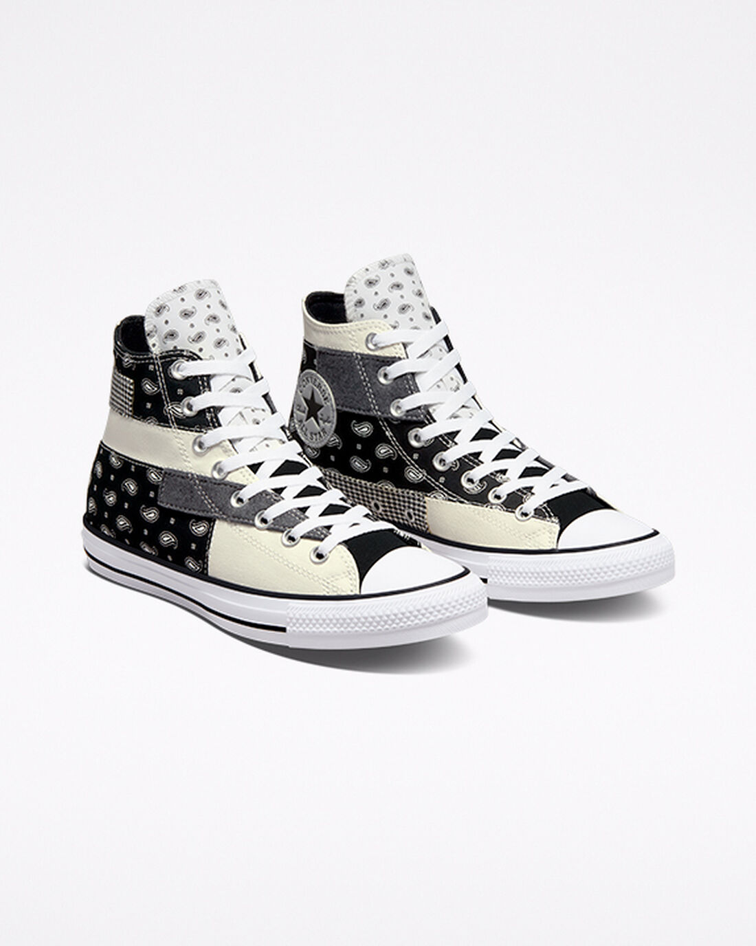 Converse Chuck Taylor All Star Hacked Patterns Höga Sneakers Dam Beige/Svarta/Vita | Sverige-75409