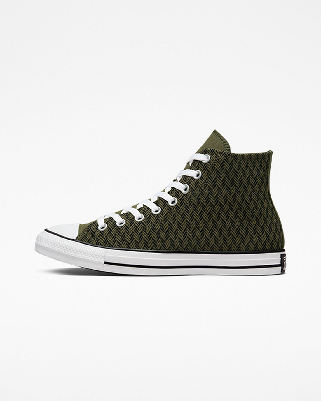 Converse Chuck Taylor All Star Herringbone Höga Sneakers Dam Olivgröna/Svarta/Vita | Sverige-50184