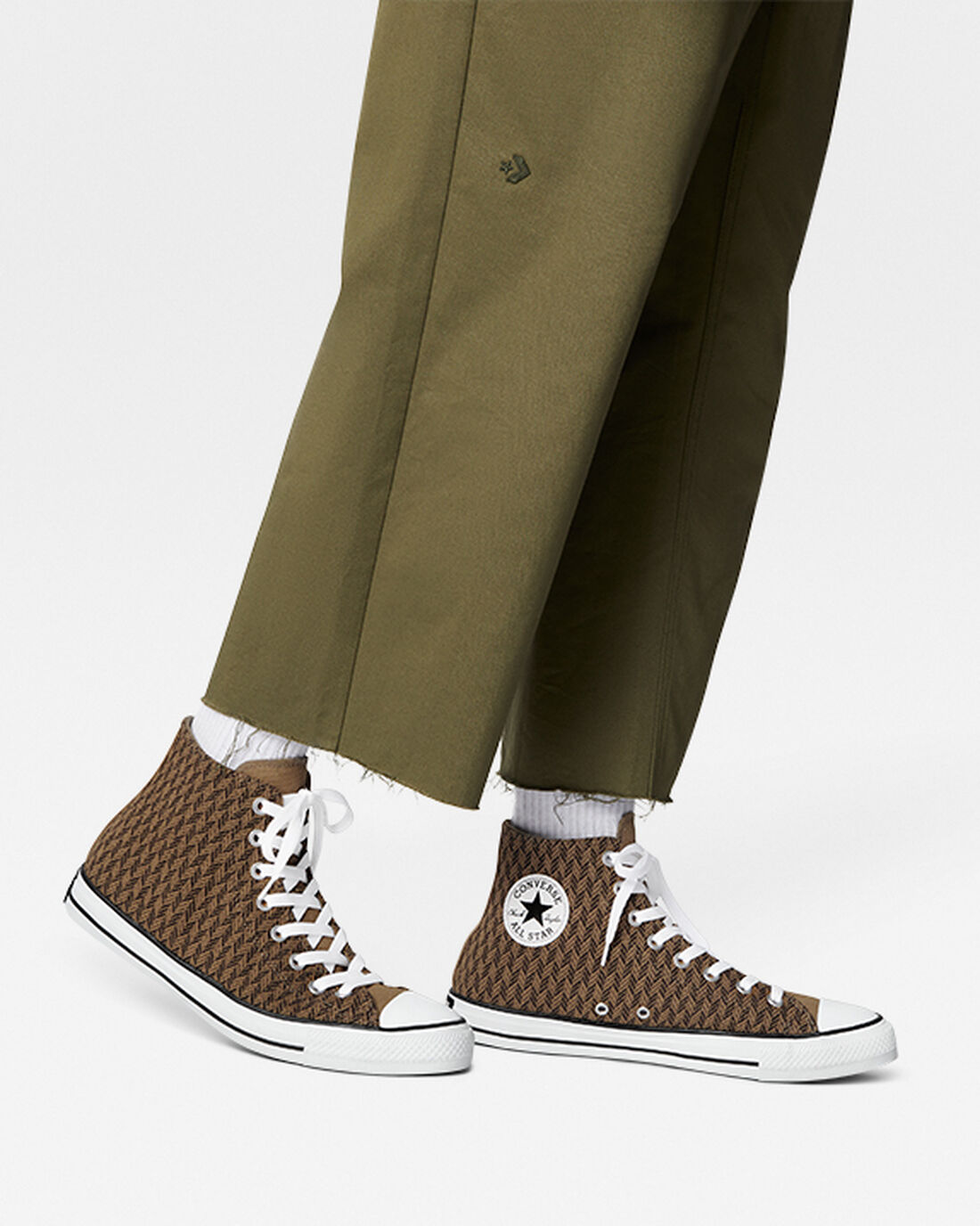 Converse Chuck Taylor All Star Herringbone Höga Sneakers Herr Bruna/Vita | Sverige-60793