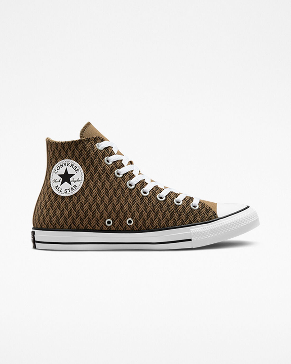 Converse Chuck Taylor All Star Herringbone Höga Sneakers Herr Bruna/Vita | Sverige-60793