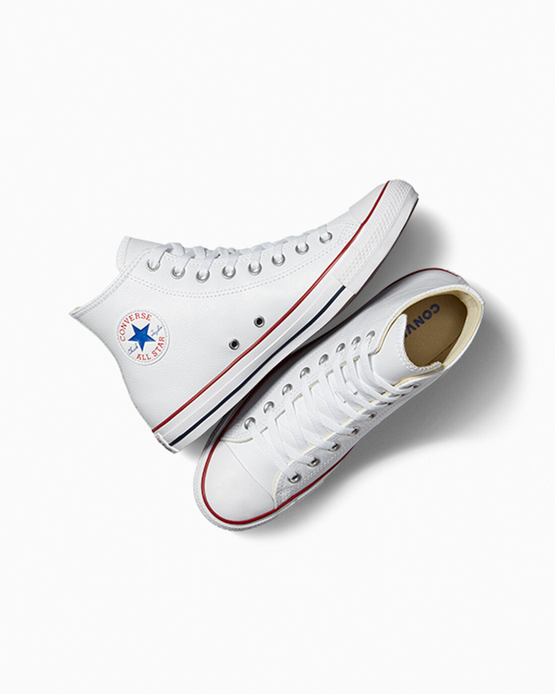 Converse Chuck Taylor All Star Leather Höga Sneakers Herr Vita | Sverige-03218