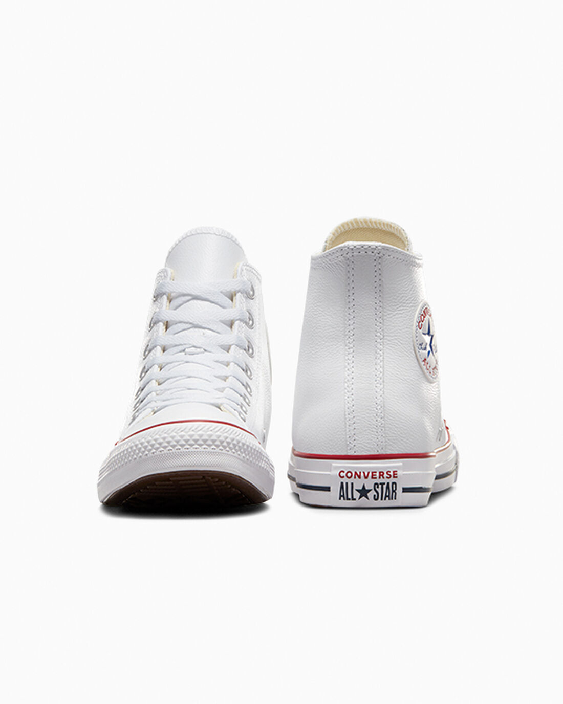 Converse Chuck Taylor All Star Leather Höga Sneakers Herr Vita | Sverige-03218