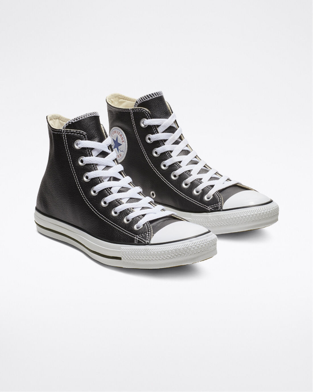 Converse Chuck Taylor All Star Leather Höga Sneakers Dam Svarta | Sverige-36241