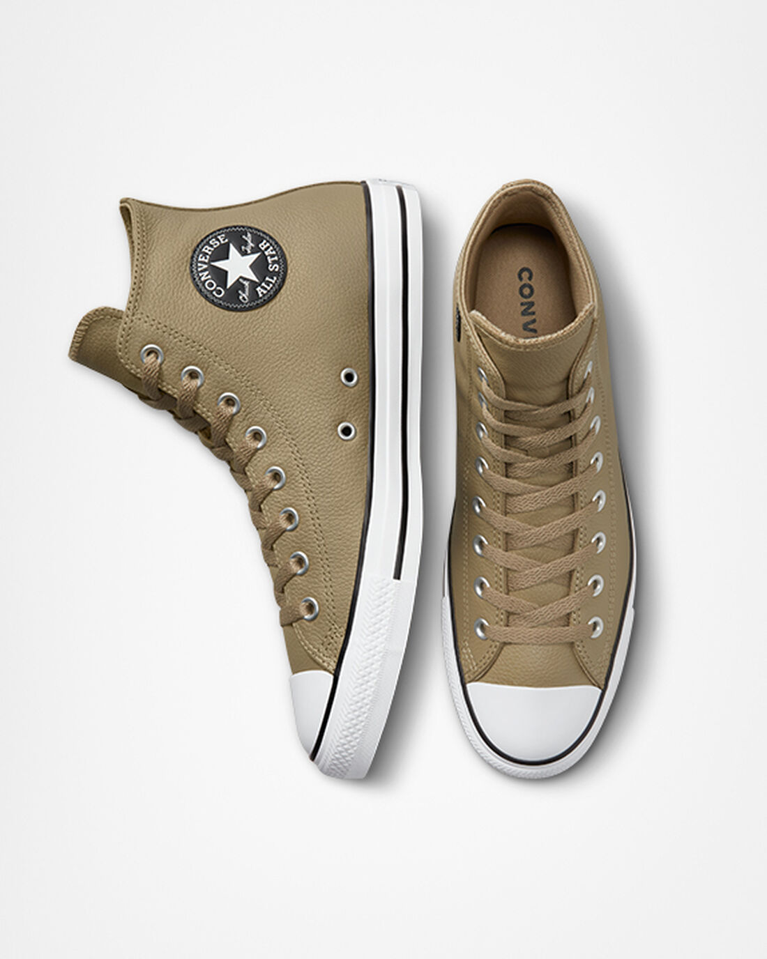 Converse Chuck Taylor All Star Leather Höga Sneakers Herr Khaki | Sverige-78643