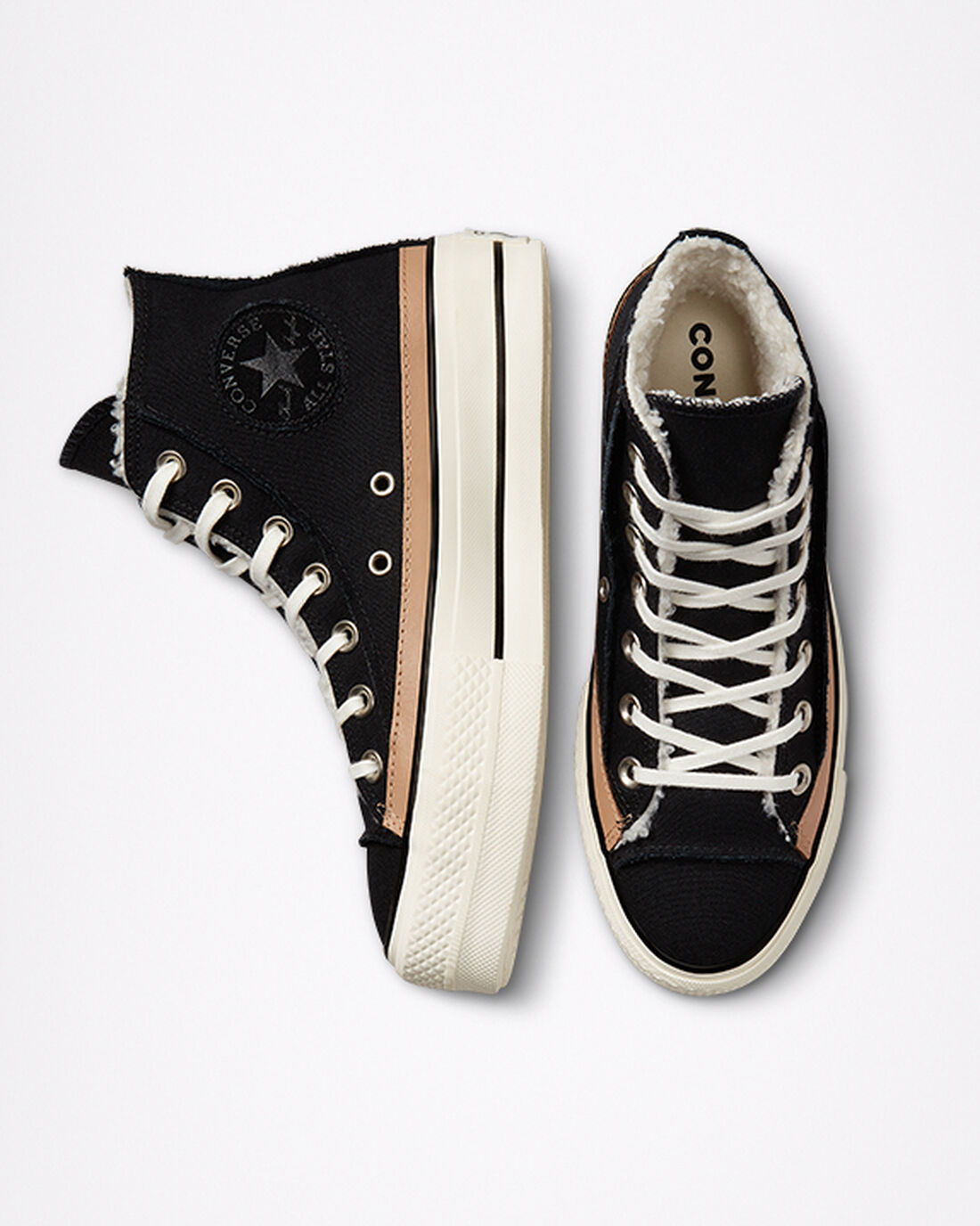 Converse Chuck Taylor All Star Lift Höga Sneakers Dam Svarta/Bruna | Sverige-35079