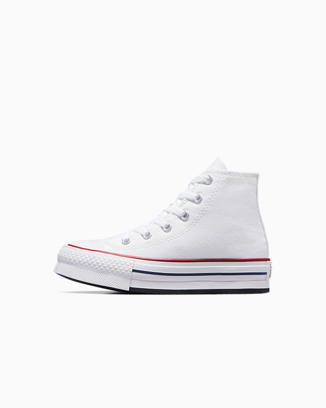 Converse Chuck Taylor All Star Lift Höga Sneakers Tjej Vita/MörkRöda/Marinblå | Sverige-41350