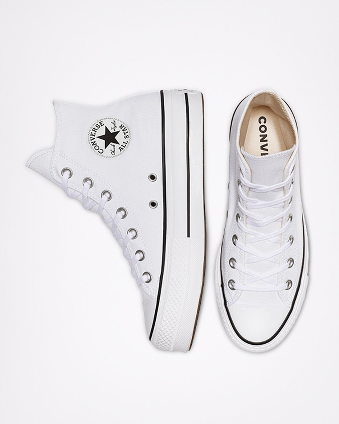 Converse Chuck Taylor All Star Lift Höga Sneakers Dam Vita/Svarta/Vita | Sverige-60785