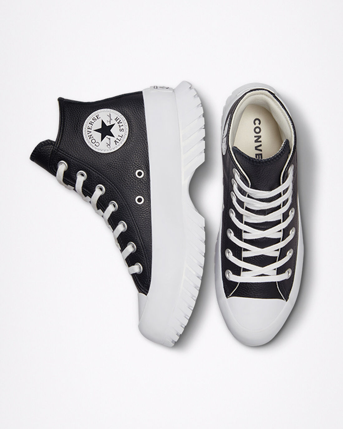 Converse Chuck Taylor All Star Lugged 2.0 Leather Höga Sneakers Dam Svarta/Vita | Sverige-09486