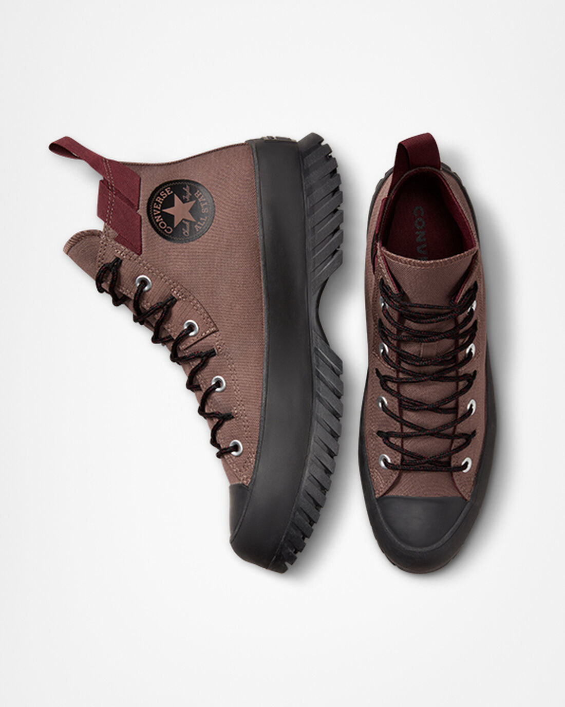 Converse Chuck Taylor All Star Lugged 2.0 Rugged Basics Höga Sneakers Dam Bruna/MörkBurgundy | Sverige-45937