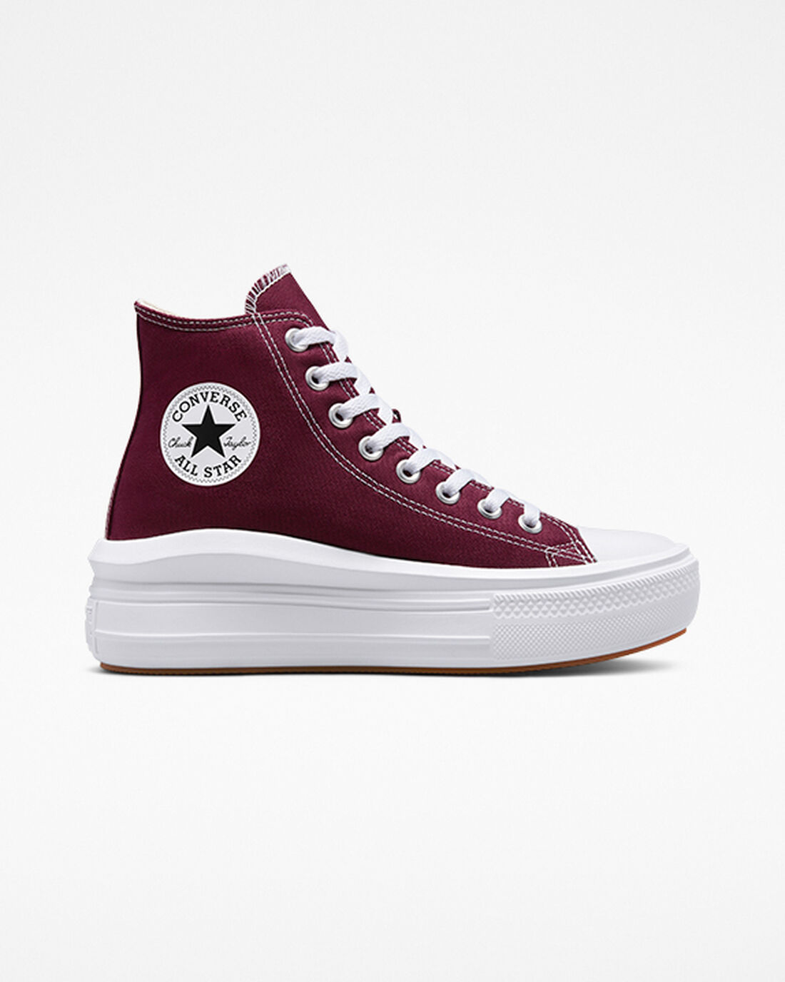 Converse Chuck Taylor All Star Move Höga Sneakers Dam MörkRöda/Vita | Sverige-78162