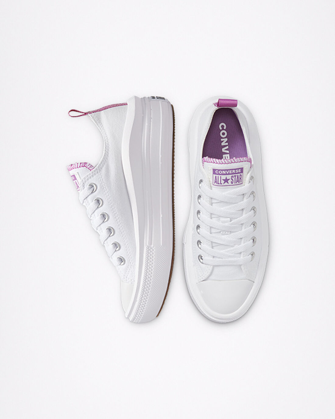 Converse Chuck Taylor All Star Move Sneakers Tjej Vita/Lila/Vita | Sverige-40583